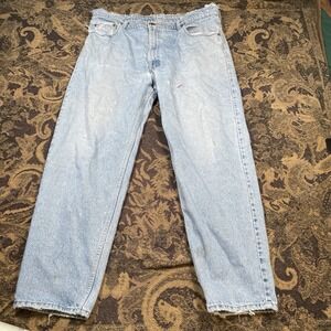 Vtg Levis Denim Jeans Mens Size 42x30 550 Relaxed Fit Tapered Leg Distressed